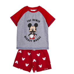 Zomerpyjama Mickey Mouse Rood Grijs Maat 8 Jaar