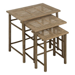 Bijzettafel Natuurlijk Bamboe 57 x 38 x 55 cm 45 x 32 x 47 cm 34 x 26 x 40 cm 3 Onderdelen (3 Stuks)