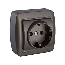 Plug-in basis Solera Mural 2p+t Grafiet 16 A 250 V