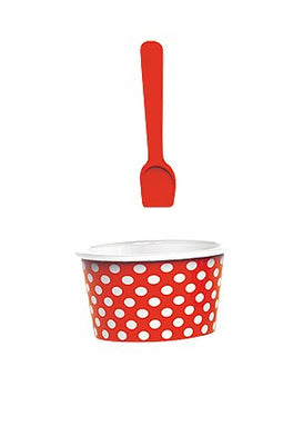 Dotty Ijsbak met Lepel Ø 8 cm Set van 2 Stuks