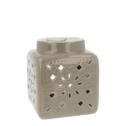 Vierkant Cut Out Patern Taupe waxbrander geurbrander