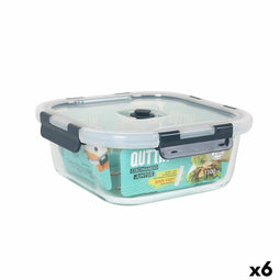 Hermetische Lunchtrommel Quttin Vierkant 1,1 L 18,8 x 18,8 x 7,5 cm (6 Stuks)