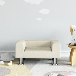 Kinderbank 50x40x26,5 cm fluweel crmekleurig