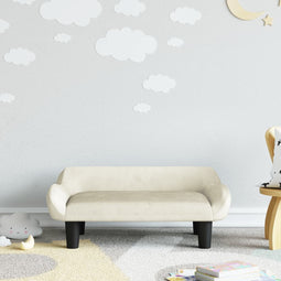 Kinderbank 70x40x24 cm fluweel crmekleurig