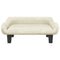 Kinderbank 70x40x24 cm fluweel crmekleurig