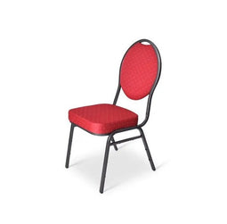 Stapelstoel Sidney stalen frame en foam rug en zitting Rood met gouden puntjes