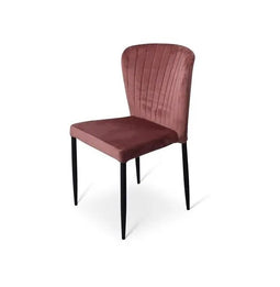 Stapelstoel Brooklyn metalen frame zitting velours Roze