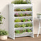 Kruidenbak 6-laags 69x40x101,5 cm massief grenenhout wit