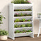 Kruidenbak 6-laags 69x40x101,5 cm massief grenenhout wit