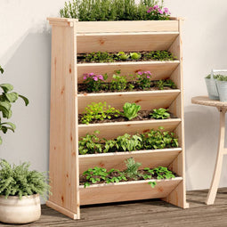 Kruidenbak 6-laags 69x40x101,5 cm massief grenenhout