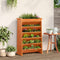 Kruidenbak 6-laags 69x40x101,5 cm massief grenenhout wasbruin