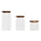 Set van 3 Potjes DKD Home Decor Acacia Borosilicaatglas (1 L) (400 ml) (700 ml) (3 Onderdelen)