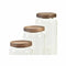 Set van 3 Potjes DKD Home Decor Acacia Borosilicaatglas (1 L) (400 ml) (700 ml) (3 Onderdelen)