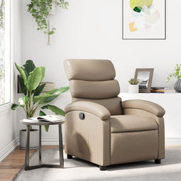 Fauteuil verstelbaar kunstleer cappuccinokleurig