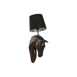 Muurlamp Home ESPRIT Zwart Donkerbruin Koloniaal Paard 220 V 18 x 21,5 x 50,5 cm (2 Stuks)