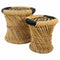 Set van krukken Alexandra House Living Zwart Natuurlijk Bamboe Touw 38 x 38 x 38 cm 2 Onderdelen