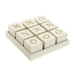 Drie-op-een-rij Spel DKD Home Decor Gouden Ivoor (21 x 21 x 6 cm)