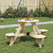 Picknicktafel voor 4 kinderen met parasolgat rond vurenhout
