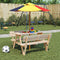 Picknicktafel voor 4 kinderen met parasolgat massief vurenhout