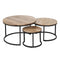 Set van 3 tafels Zwart Natuurlijk 79 x 79 x 48 cm