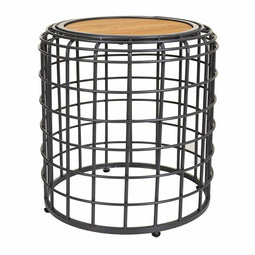 Hoofdtafel Alexandra House Living Bruin Zwart Grijs Ijzer Sparrenhout 44 x 45 x 44 cm