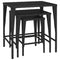 Tuintafeltjesset 3 st poly rattan zwart
