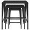 Tuintafeltjesset 3 st poly rattan zwart
