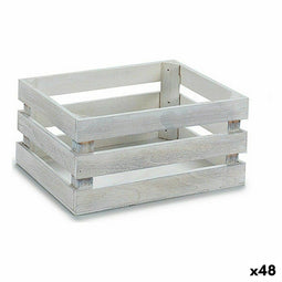 Decoratieve Doos Wit Populierenhout 22 x 9 x 13 cm (48 Stuks)