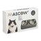 Voerbak voor katten Dubbel Blauw Metaal 35 x 7,5 x 19 cm (12 Stuks)