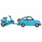Decoratieve figuren Alexandra House Living Licht Blauw Ijzer ABS Motorfiets Aanhanger 10 x 10 x 3...