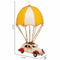 Decoratieve figuren Alexandra House Living Geel Ijzer ABS Bol Auto Parachute 17 x 31 x 18 cm