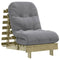 Futon slaapbank met matras 60x206x11 cm gempregneerd hout