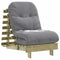 Futon slaapbank met matras 60x206x11 cm gempregneerd hout