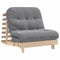 Futon slaapbank met matras 80x206x11 cm massief grenenhout