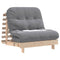 Futon slaapbank met matras 80x206x11 cm massief grenenhout