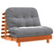 Futon slaapbank met matras 100x206x11 cm grenenhout wasbruin