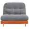 Futon slaapbank met matras 100x206x11 cm grenenhout wasbruin