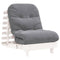 Futon slaapbank met matras 70x206x11 cm massief grenenhout wit