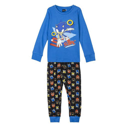 Pyjama Kinderen Sonic Blauw Maat 8 Jaar