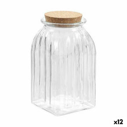 Blik La Mediterránea Gestreept 1,4 L Glas (12 Stuks)