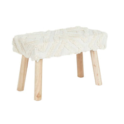 Voetensteun DKD Home Decor Wit Bruin Stads 60 x 30 x 40 cm