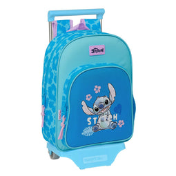 Schoolrugzak met Wielen Lilo & Stitch Hawaii Blauw 26 x 34 x 11 cm