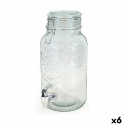 Drankdispenser La Mediterránea Kraan Glas 4 L (6 Stuks)