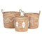 Basket spelset DKD Home Decor Wit Natuurlijk Touw Zeegras Boho 46 x 46 x 48 cm