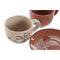 Set van 6 kopjes met schotel Home ESPRIT Geel Beige Terra cotta Lila Metaal Dolomite 180 ml