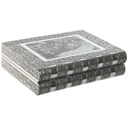 Doos-Juwelenkistje Home ESPRIT Groen Zilverkleurig Hout Aluminium 27,5 x 21 x 7,6 cm