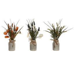 Decoratieve plant Home ESPRIT Polyethyleen Cement 18 x 18 x 33 cm (3 Stuks)