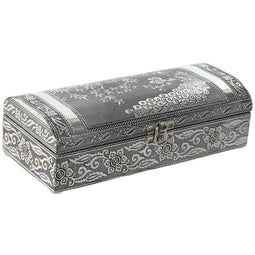 Doos-Juwelenkistje Home ESPRIT Groen Zilverkleurig Hout Aluminium 22,5 x 10 x 6,5 cm