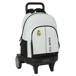 Schoolrugzak met Wielen Real Madrid C.F. 24/25 Wit Grijs 33 x 45 x 22 cm