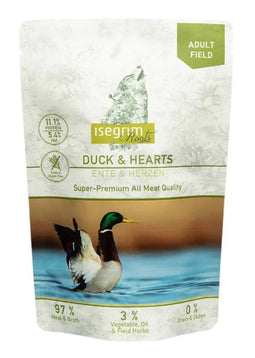 ISEGRIM Adult Duck with chicken hearts - natvoer voor honden - 410g